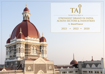  TAJ RANKED AS INDIA’S STRONGEST BRAND FOR THIRD TIME